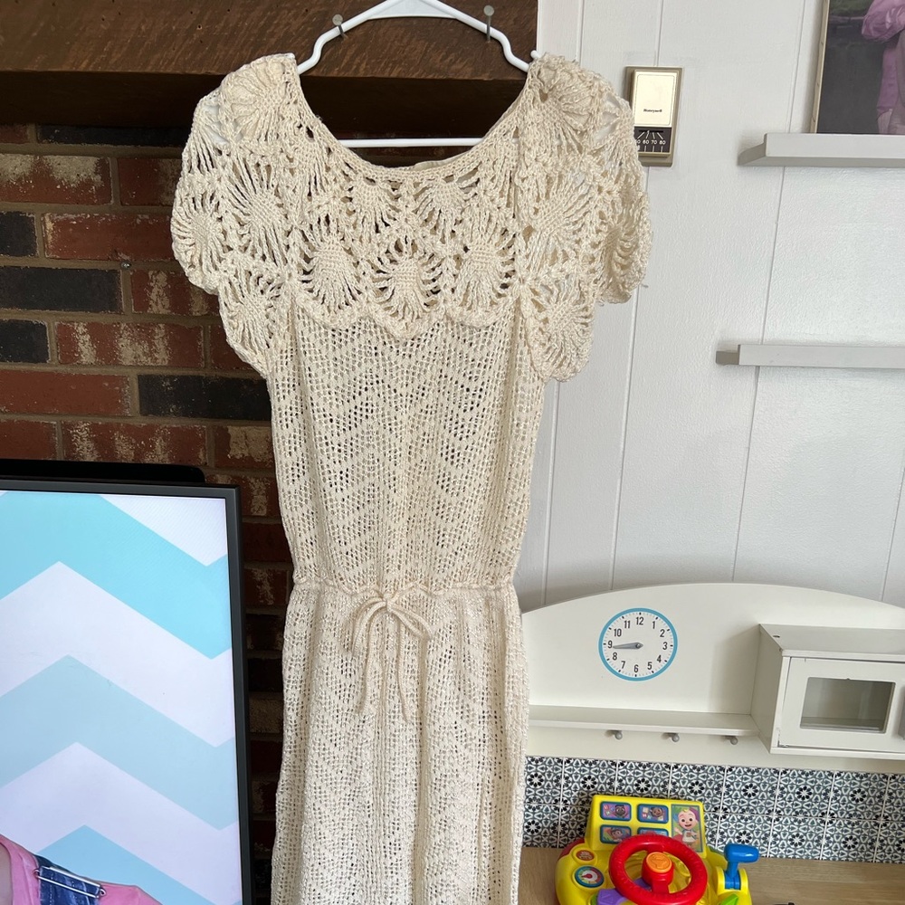 Vintage Oscar De La Renta Knit Crochet Maxi Dress 70s? Neiman Marcus size small